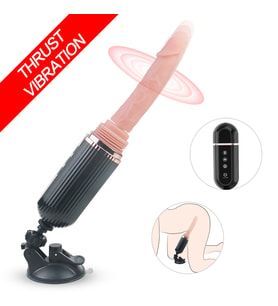 Gatling Plus Şarjlı Ayarlanabilir Vantuzlu Gerçekçi Et Dokusunda İleri Geri Hareketli Yapay Penis Vibratör