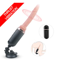 Gatling Plus Şarjlı Ayarlanabilir Vantuzlu Gerçekçi Et Dokusunda İleri Geri Hareketli Yapay Penis Vibratör
