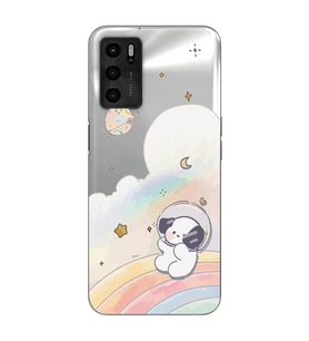 Oppo A16 Uyumlu Sevimli Köpek Desenli Şeffaf Telefon Kılıfı
