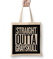 Straight Outta Hill Valley Back to The Future White Bez Çanta Uzun Saplı