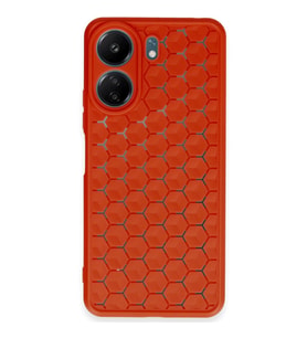 Xiaomi Redmi 13c Kılıf Petek Silikon Kapak - Kırmızı