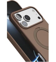 CONSTRAIN Apple iPhone 18 Pro Max ve iPhone 17 Pro Max İçin Halka Standlı Esnek Silikon MagSafe İle Uyumlu Telefon Kılıfı Arka Kapak - Kahverengi