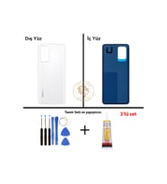 Yapıştırıcı Poco F5 Pro Beyaz Yapıştırıcı Arka Pil Kapağı + Yapıştırıcı ve Vida Seti