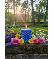 İNCİ TANELERİ HEDİYELİK DEKORATİF OKYANUS KOKULU SOYA WAX MUM (MAVİ RENKLİ)