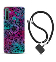 Realme 5i 5 Pro 6i 7 Pro 8 Kılıf Boyun Askılı Silikon Colurful Mandala 1667