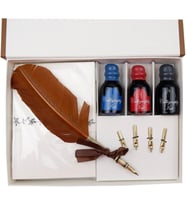 Steelpen Calligraphy Serisi Cs1528 Kuş Tüyü Ahşap Kaligrafi Kalem Seti (Standart)
