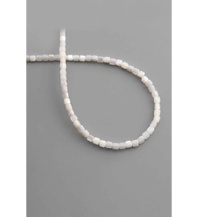 Sedef Doğal Taş Parlak Beyaz Yuvarlak Kesim 3x4mm Dizi [AA]
