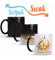 Peace Barış Sİmge Sihirli Kupa Bardak Porselen