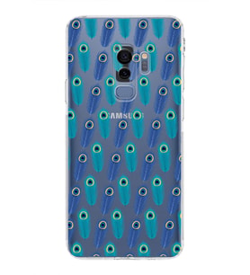 PrintiFy Samsung Galaxy S9 Plus ile Uyumlu Nazar Boncuğu 4  Kamera Korumalı Şeffaf Silikon Kılıf