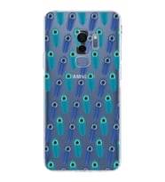 PrintiFy Samsung Galaxy S9 Plus ile Uyumlu Nazar Boncuğu 4  Kamera Korumalı Şeffaf Silikon Kılıf