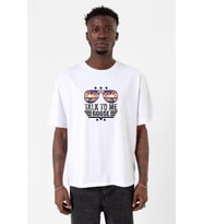 Top Gun Talk To Me Goose Beyaz Erkek Oversize Tshirt