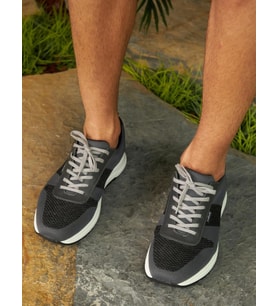 Triko Füme Bağcıklı Erkek Sneaker Spor Ayakkabı (Gri)