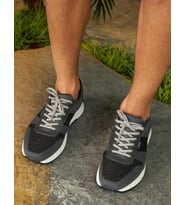 Triko Füme Bağcıklı Erkek Sneaker Spor Ayakkabı (Gri)