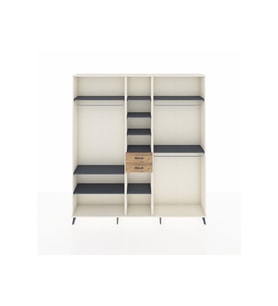 Arges Dolap 10 Raflı 2 Çekmeceli 3 Askılı 220x30x243 Aytaşı-Antrasit/Çam