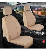 Volkswagen Polo R-Line Uyumlu Lüx Deri Oto Koltuk Kılıfı Ön Arka Takım Orijinal Serisi BEJ