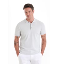 Hatemoğlu Gri Regular Fit Düz Polo Yaka Tişört