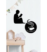 Kitap Kahve Duvar Süsü Ahşap Dekor (Siyah)