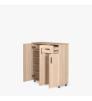 Ayakkabılık 14015 Çok Amaç Model Parlak somon Hard suntalem Demonte 5 raf El Yapı (Beyaz)