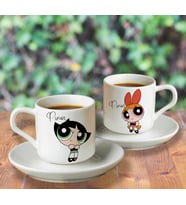 Powerpuff Girls Buttercup&Blossom Türk Kahvesi Fincanı Seti İkili Kişiye Özel