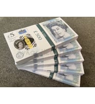 YENİ BASKI 5 DESTE 5 STERLİN GEÇERSİZ EĞLENCE OYUN ŞAKA  DÜĞÜN PARASI POUND