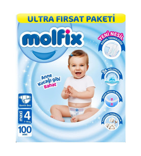 Molfix Bebek Bezi 4 Beden Maxi Ultra Fırsat Paketi 100 Adet - Standart
