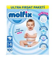 Molfix Bebek Bezi 4 Beden Maxi Ultra Fırsat Paketi 100 Adet - Standart