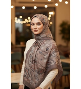 Ekose Paisley Desen Vizon Pamuk Şal (Standart)