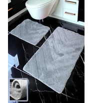 Karnali Koyu Gri 2li Banyo Paspası (60x100 50x60 cm)