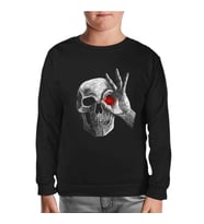 Skull with Red Eye Siyah Çocuk Sweatshirt