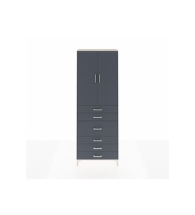 Arges Dolap 4 Raflı 4 Çekmeceli 2 Kapaklı 88x30x243 Aytaşı-Antrasit