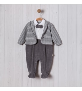 SAHTE CEKETLİ BALIKSIRTI BEBE ERKEK TULUM