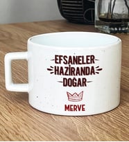 Kişiye Özel Efsaneler Haziranda Doğar Hediye Lüks Fincan Doğum Günü Hediyesi (Beyaz)