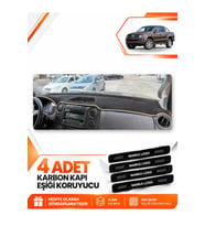VOLKSWAGEN AMAROK (2009-2016) Uyumlu Ön Torpido Koruma Kılıfı Halısı - Siyah Bej