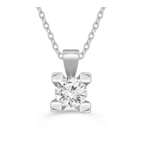 0.90 Karat Tektaş Pırlanta Kolye (Beyaz)