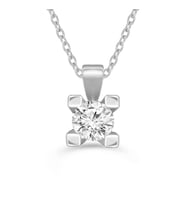 0.90 Karat Tektaş Pırlanta Kolye (Beyaz)