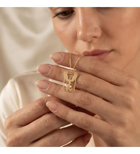 Kişiye Özel 925 Ayar Gümüş İhtişamlı Tasarım Anka Kuşu Model Kolye (Gold)