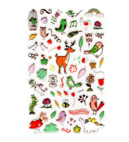 Sticker Kabartmalı Stiker Defter, Planlayıcı Etiket (lxk-013) - 22X14 cm - Müzik Kuş Geyik