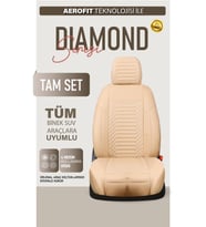 Volkswagen Polo Comfortline Classic Uyumlu Lüx Deri Oto Koltuk Kılıfı Ön Arka Takım DIAMOND Serisi BEJ
