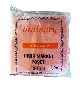 Ordinary Turuncu Market Poşeti Torbası - Hışır Atlet Poşet - Küçük Boy - 24 x 40 Cm. - 1 Kg.