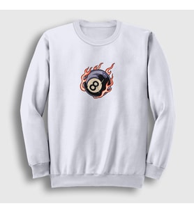 Presmono Unisex Beyaz 8 Ball Billiards Bilardo Sweatshirt 426623tt (Beyaz)