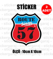 57 sinop memleket rota gidiş etiket sticker çıkartma - 2 adet - motosiklet araba otomobil kamyon kamyonet cam uyumlu