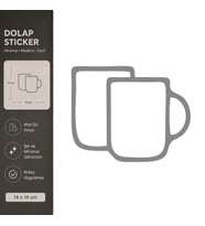 Fincan Mat Gri Dekoratif Folyo Sticker 14x14 cm