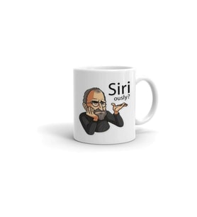 Beyaz Steve Jobs Siriously Baskılı Kupa