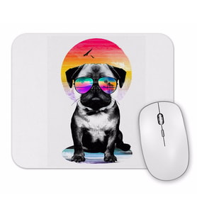 Summer Pug Gözlüklü Pug Köpek Mouse Pad