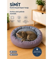 Rahat Yumuşak Simit Pet Yatağı, Küçük Irk ve Kedi İçin Konforlu Seçenek