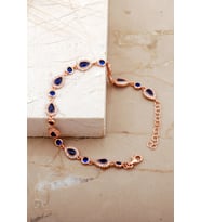 Damla Safir Taşlı Rose Gümüş Bileklik 4819