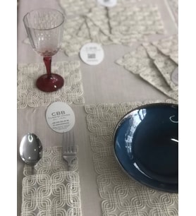 Sofra Takımı Orion Gardenya Keten Yemek Takımı 160x260 Masa Seti 26 Parça Runner Set Kapiçino