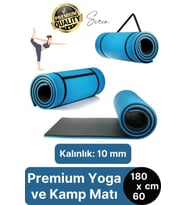 Premium Yoga Pilates Spor Konforlu Taşıma Askılı Çift Taraflı Çadır Uyku Kamp Matı Yer Minderi