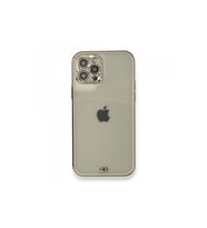 İphone 12 Pro Kılıf Liva Taşlı Silikon - Beyaz
