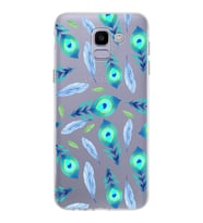 PrintiFy Samsung Galaxy J6 2018 ile Uyumlu 1mm Slim Fit Nazar Boncuğu 3 Baskılı Şeffaf  Kılıf